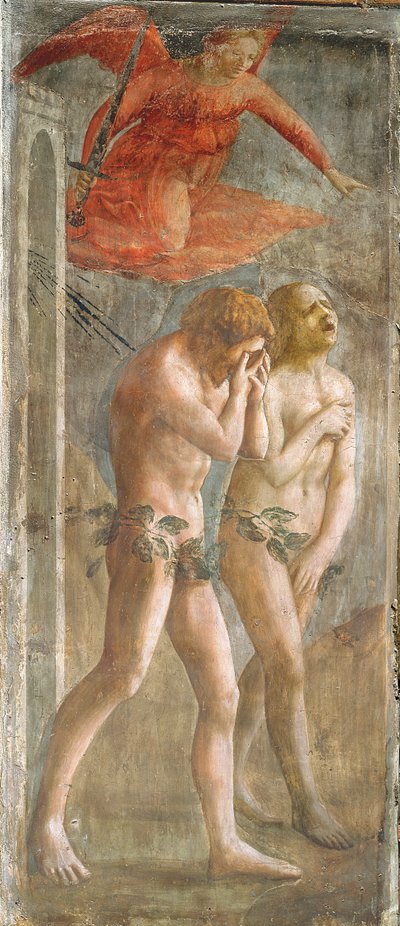 Adam en Eva verdreven uit het Paradijs, ca.1427 (voor restauratie) door Tommaso Masaccio